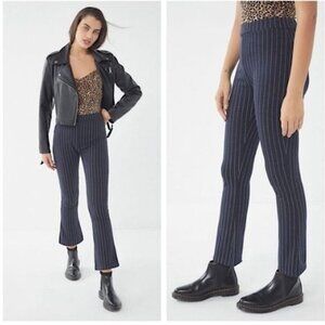 Urban Outfitters Casey Navy Striped Kick Flare Pants Size Small Petite